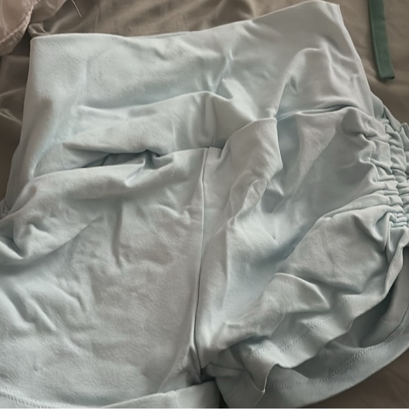 Light Blue Ruched Shorts - Picture 1 of 2